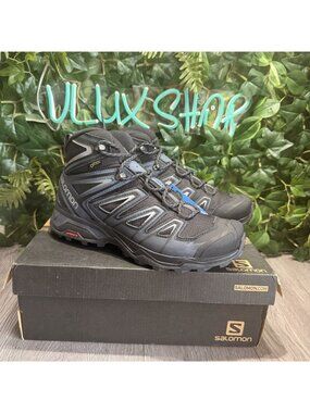 New Men's Salomon X Ultra Mid GTX Shoes Black Trail Hiking Sneakers 398674 7.5
